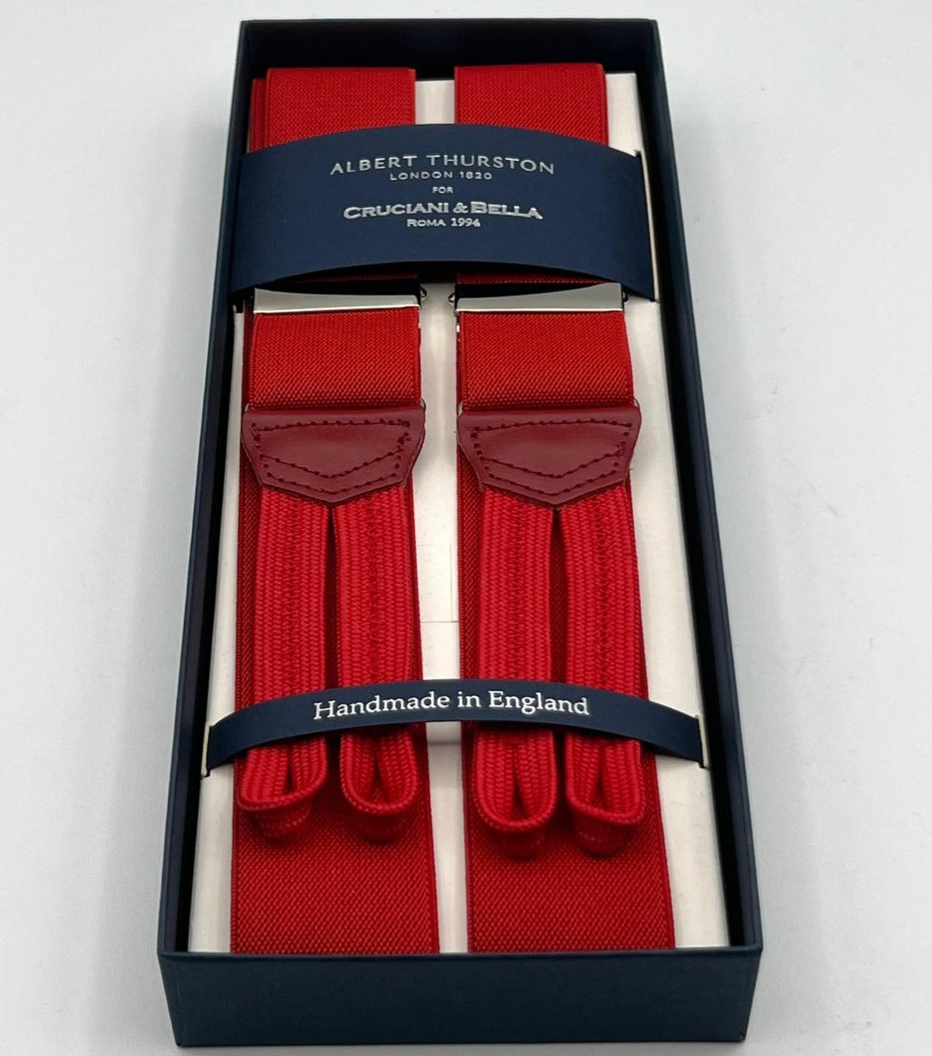Albert Thurston - Elastic Braces - 35 mm - Deep Red Plain #4944