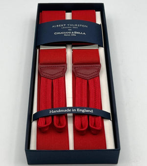 Albert Thurston - Elastic Braces - 35 mm - Deep Red Plain #4944