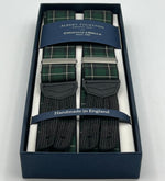 Albert Thurston - Elastic Braces - 35 mm - Green, Black and Off White Tartan Braces #7602