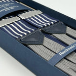 Albert Thurston Braces  - 40 mm - Blue, Grey and White  Stripes  #6172