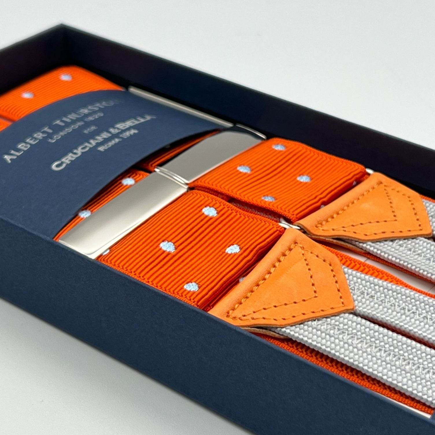 Orange Unisex Adjustable Clip-On Suspenders Elastic Y-Shape Braces