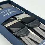 Albert Thurston - Elastic Braces - 35 mm - Grey and Black Large Stripes #4950
