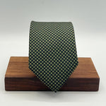 Drake's for Cruciani & Bella 36 oz Self-Tipped 100% Printed Silk Blue, Green Motif Tie Handmade in London. England 9 cm x 150 cm