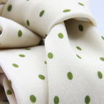 Cruciani &amp; Bella
Printed and Handmade in Italy
100% Wool
Unlined
Off-White and Green Dots Motif Tie
8 cm x 150 cm
#9171