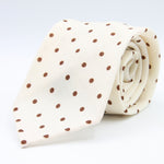 Cruciani &amp; Bella
Printed and Handmade in Italy
100% Wool
Unlined
Off-White and Brown Dots Motif Tie
8 cm x 150 cm
#9173