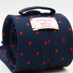 Cruciani &amp; Bella
Printed and Handmade in Italy
100% Wool
Unlined
Blue and Red Dots Motif Tie
8 cm x 150 cm
#9177