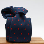 Cruciani &amp; Bella
Printed and Handmade in Italy
100% Wool
Unlined
Blue and Red Dots Motif Tie
8 cm x 150 cm
#9177
