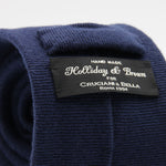 Holliday &amp; Brown for Cruciani &amp; Bella
90% Wool - 10% Silk
Tipped

Royal Blue Plain tie
Handmade in Italy

8 cm x 150 cm
#9590