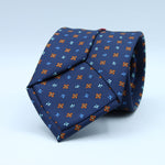 Cruciani &amp; Bella
100% Silk
Self-Tipped
Navy Blue, Rust and Light Blue Motif Tie
Handmade and Printed in &nbsp;Italy
English Archive Motif
8 cm x 150 cm
#9718