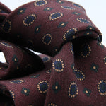 Cruciani &amp; Bella
Printed and Handmade in Italy
100% Wool
Unlined
Rust, Beige and Blue Motif Tie
8 cm x 150 cm
#9745