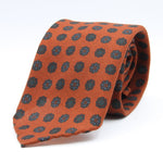 Cruciani &amp; Bella
Printed and Handmade in Italy
100% Wool
Unlined
Orange, Beige and Blue Motif Tie
8 cm x 150 cm
#9747