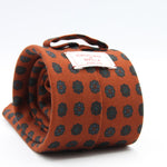 Cruciani &amp; Bella
Printed and Handmade in Italy
100% Wool
Unlined
Orange, Beige and Blue Motif Tie
8 cm x 150 cm
#9747