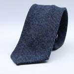 Cruciani &amp; Bella
100% Shetland Wool

Deep Blue Melange Tie
Weave: Herringbone (Chevron)
Unlined Tie
Handmade in Italy
8 x 150 cm
#9803
Suggested knot: Four-in-hand