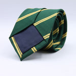 Holliday &amp; Brown for Cruciani &amp; Bella
100% Jacquard Silk
Tipped
Regimental Tie
Green and Yellow Stripes
Handmade in Italy
8 cm x 148 cm
#9851