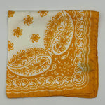 Cruciani & Bella - Printed Silk - Yellow, White Floral Motif Pocket Square #8612