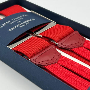 Albert Thurston - Elastic Braces - 35 mm - Deep Red Plain #4944
