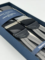 Albert Thurston - Elastic Braces - 35 mm - Grey and Black Large Stripes #4950