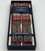 Albert Thurston - Elastic braces - 35 mm - Braid Ends - Red and Grey Tartan #4268