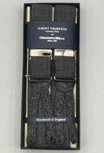 Albert Thurston - Wool braces - Braid Ends - 40 mm - Puppy Tooth Black and Grey  #2384