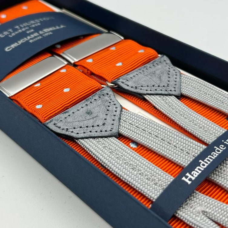 Albert Thurston  Braces  - 40 mm - Orange and Light Grey Dots #8331