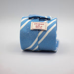 Cruciani &amp; Bella 100% Silk Garza Fina Woven in Italy Tipped Baby Blue, white Stripes Tie Handmade in Italy 8 cm x 150 cmCruciani &amp; Bella 100% Silk Garza Fina Woven in Italy Tipped Baby Blue, white Stripes Tie Handmade in Italy 8 cm x 150 cm