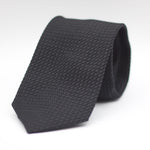 Cruciani & Bella 100% Silk Grenadine Garza Grossa Woven in Italy Tipped Black  tie Handmade in Italy 8 cm x 150 cm