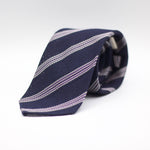 Blue Navy, White and Purple Stripes Tie