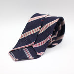 Cruciani & Bella - Silk Garza Fina - Unlined - Blue Navy, White and Stripes Tie