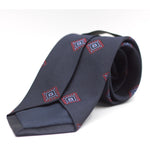 Blue Navy with Red and Light Blue motif tie