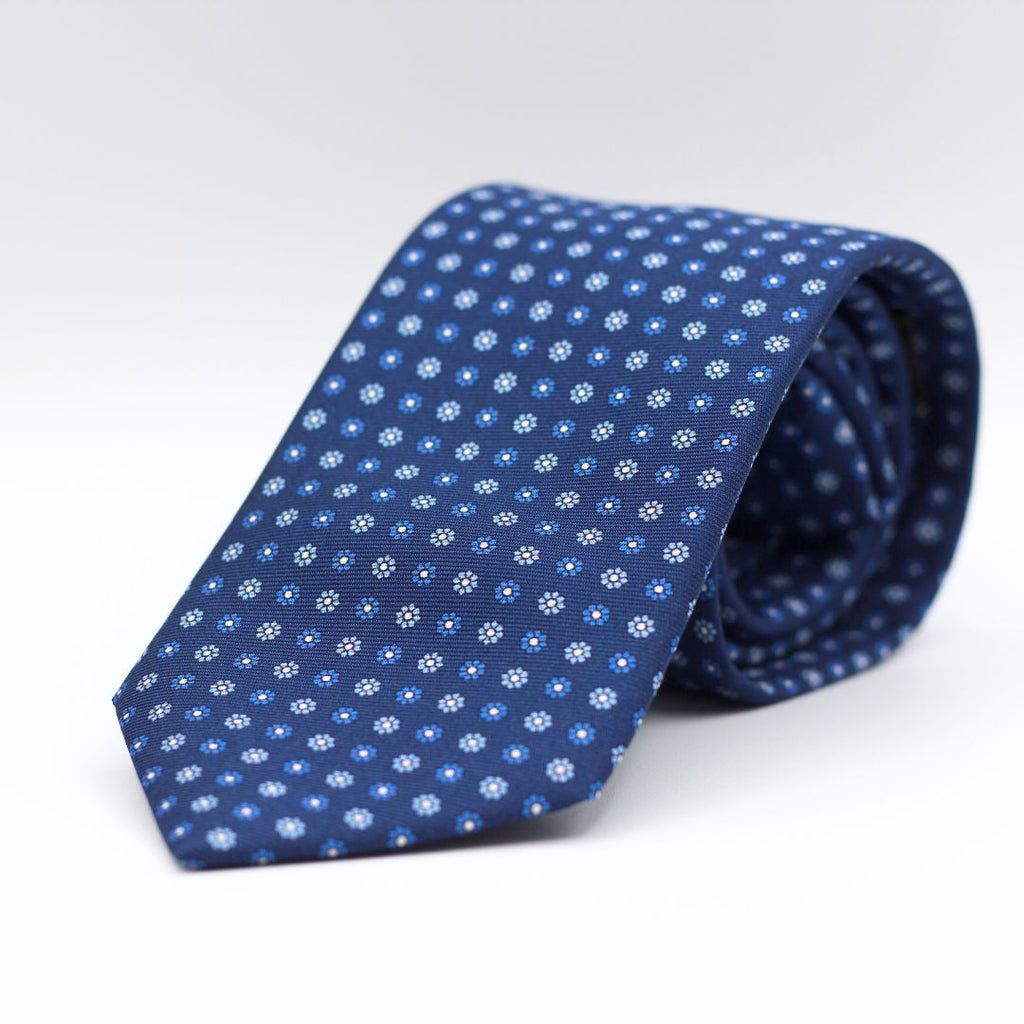 Holliday & Brown - Printed Silk - Blue, Blue and Baby Blue Daisies Tie
