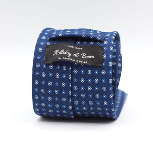 Holliday & Brown - Printed Silk - Blue, Blue and Baby Blue Daisies Tie