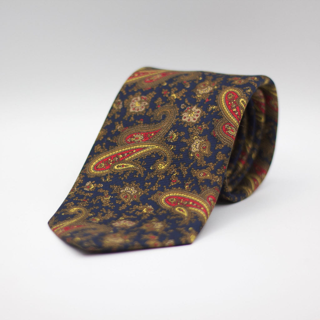 Blue, Brown, Red Yellow Paisley Motif Tie