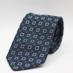 Cruciani & Bella 100% Silk Made in England Jacquard  Tipped Blue, Green and Light Blue  Motif Tie Handmade in Italy 8 cm x 150 cm