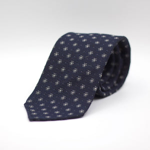  Blue, Grey and White Flowers Motif Tie