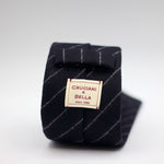 Cruciani & Bella 100% Wool  Unlined Hand rolled blades Blue, Grey stripes Tie Handmade in Italy 8 cm x 150 cm