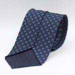 Cruciani & Bella 100% Printed Silk 36 oz UK fabric Unlined Blue, Light Blue Motif Unlined Tie Handmade in Italy 8 x 150 cm