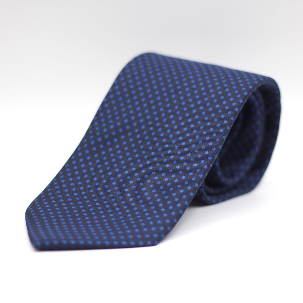 Holliday & Brown - Woven Jacquard Silk - Blue, Light Blue Pin Dots Tie 