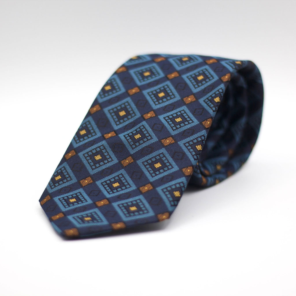 Cruciani & Bella - Silk - Blue, Light Blue, Brown and Gold Tie