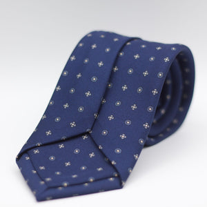 Holliday & Brown for Cruciani & Bella 100% Woven Jacquard Silk Tipped Blue, Light Blue, Black  and White  motif tie  Handmade in Italy 8 cm x 150 cmHolliday & Brown for Cruciani & Bella 100% Printed Silk Self-Tipped Blue, Light Blue, Black and White  motif tie  Handmade in Italy 8 cm x 150 cm