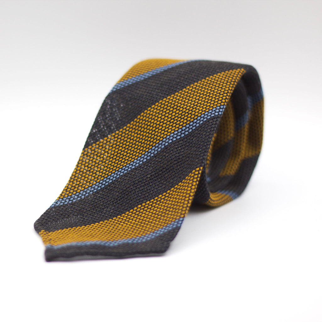 Blue, Light Blue and Gold Striped Tie