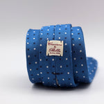 Cruciani & Bella - Woven Jacquard Silk - 5 Folds - Blue, Navy and White Motif Tie #5358