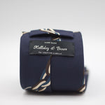 Holliday & Brown - Woven Jacquard Silk - Blue, Off White, Brown and Indigo Tie