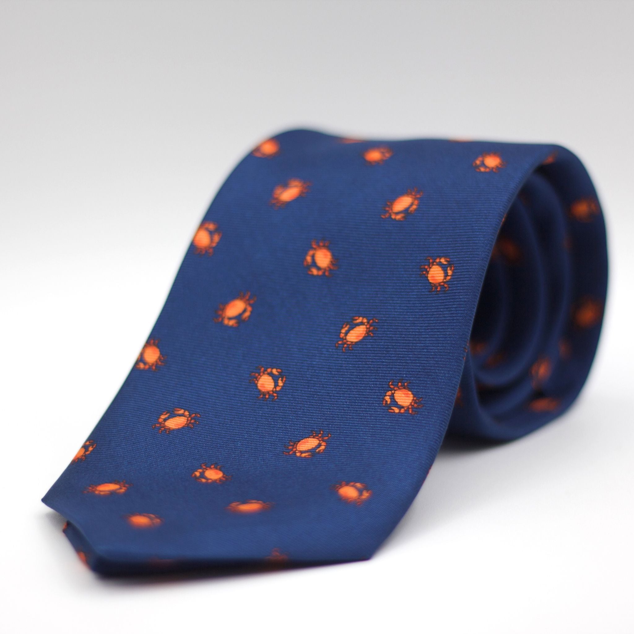 Cruciani & Bella - Silk - Blue, Orange Crabs Tie