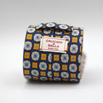 Cruciani & Bella - Printed Madder Silk  - Unlined - Blue, Yellow, Off White and Light Blue Tie
