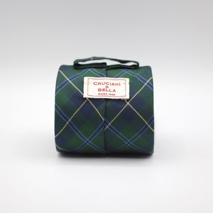 Blue and Green, Yellow and Light Blue Tartan Tie