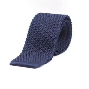 Cruciani & Bella 100% Knitted Silk Blue knitted tie Plain Tie Handmade in Italy 6 cm x 145 cm