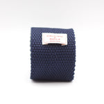 Cruciani & Bella 100% Knitted Silk Blue knitted tie Plain Tie Handmade in Italy 6 cm x 145 cm