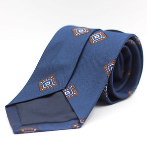 Blue with Brown and Light Blue motif tie