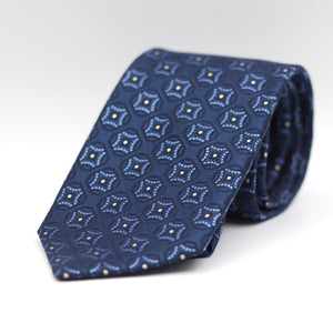 Blue with Light Blue, Blue Navy and White motif tie