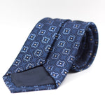 Blue with Light Blue, Blue Navy and White motif tie